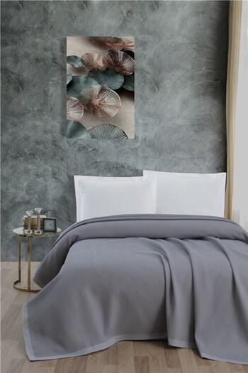 Mulberry Air Conditioned Pike, 100% Cotton Honeycomb Pike, Dörtmevsim Pike Single 170x240 Gray