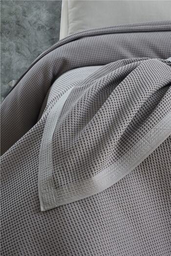 Mulberry Air Conditioned Pike, 100% Cotton Honeycomb Pike, Dörtmevsim Pike Single 170x240 Gray