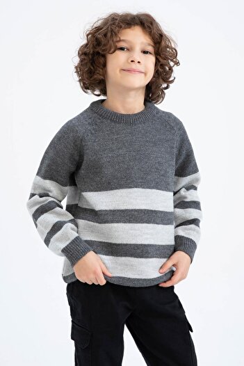 DeFacto Boy's Regular Fit Crew Neck Sweater