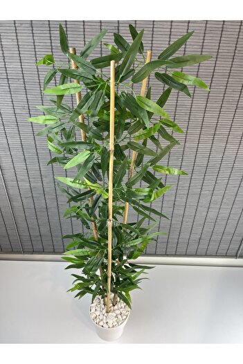 Bahçem Dekoratif Yapay Yapraklı 3 Gövde Bambu Ağacı 110 Cm Yeni Ürün %100 Bambu