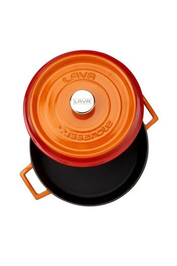 Lava Döküm Çok Amaçlı Yayvan Tencere. Trendy Çap( Ø) 28 Cm-turuncu