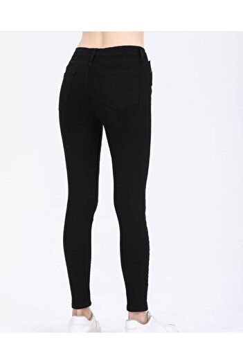SHEVEGA Jet Black High Waist Skinny Leg Slimfit Skinny Jeans