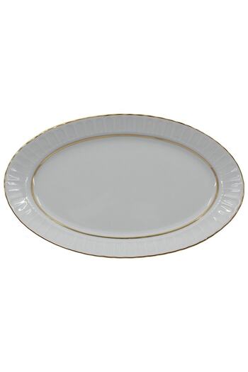 Güral Porselen Mother of Pearl 35 Cm Boat Plate Gilded