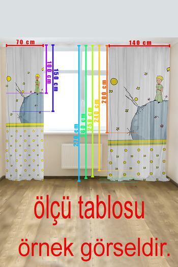 Bebişim Halı Cute Elephant Flying Balloon Star Double Winged Children's Room Background Curtain