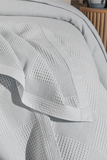 Mulberry Waflle Patterned Pique, Blanket, 100% Cotton, Thick Thread, Soft, Double 220*240-white