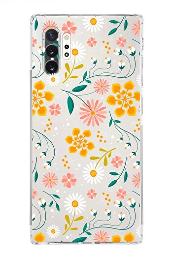 PrintiFy Samsung Galaxy Note 10 Plus Camera Protected Cover Flower Design Transparent Case