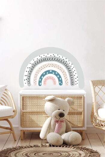 Piksel Grafik Pink Soft Rainbow Kids Room Sticker