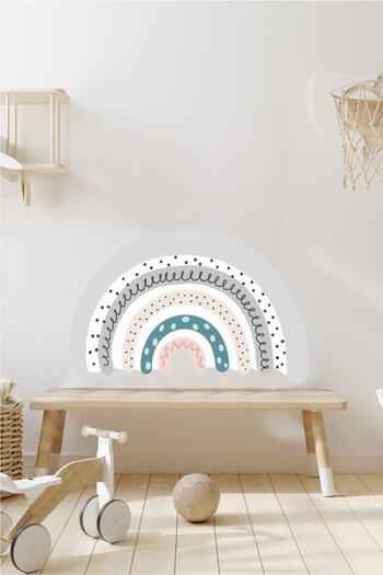 Piksel Grafik Pink Soft Rainbow Kids Room Sticker