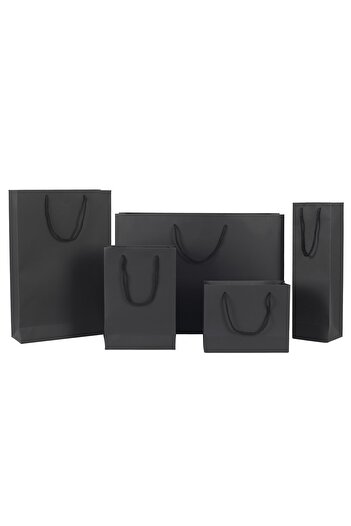 Milim Matbaa Чорна картонна сумка 10 штук 25x38x8 см