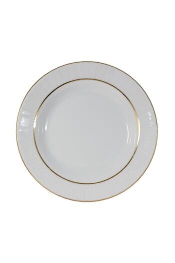 Güral Porselen Mother of Pearl 25cm Flat Plate Gilded 6 Pieces