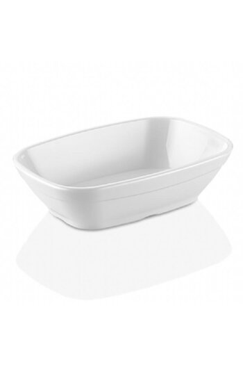 GastroPlast 14 Cm Square Oval Boat Plate (Unbreakable, Non-yellowing, Durable, Plastic Polycarbonate)