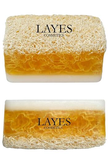 Layes 100% Handmade Natural Pumpkin Fiber Soap with Donkey Milk & Honey 130 Gr