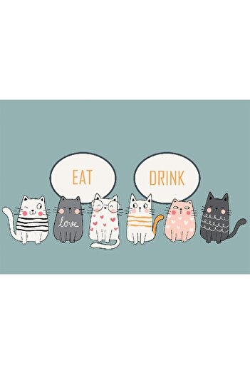 Flokser Home - Liquid Proof Zuzu Food Mat 35x50 Cm