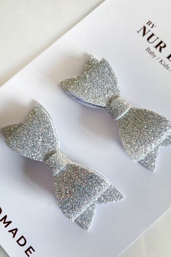 By Nur Erten Glittery Bow Glitter Sparkling Children's Buckle