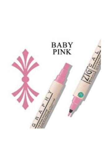 Zig Calligraphy Double Ended Calligraphy Pen 2 mm + 5 mm 026 Baby Pink