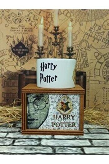 Genel Markalar Harry Potter Ahşap Kutulu 3 Boyutlu Kupa