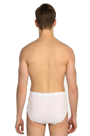 Tutku Men's Combed Cotton Briefs White 100% Cotton 7-Piece
