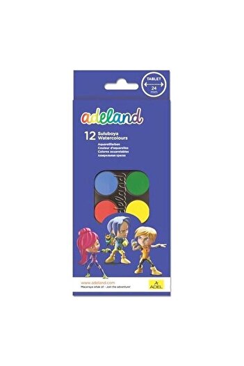 Adel Suluboya 12 Renk Küçük Boy (24mm)