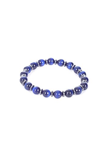 LABALABA Men's Smoky Blue Tiger's Eye Natural Stone Bracelet