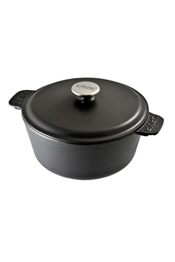 Lava 26 Eco Black Round Pot - Cast Iron