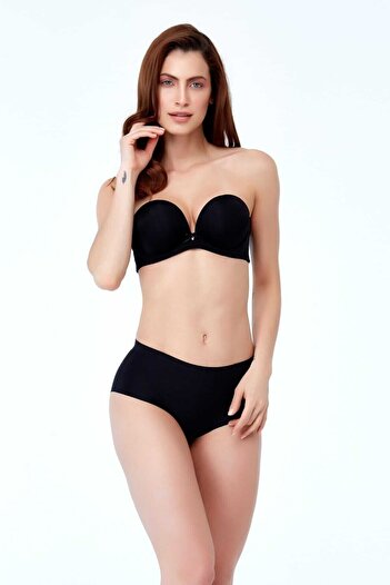 Golshan Extra Supported Push Up Strapless Bra Black