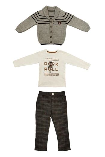 Bebepan Pirate Boy's T-Shirt Knitwear Cardigan Pants Bottom Top Set