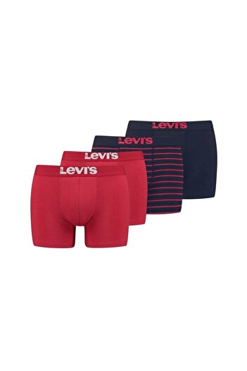 Levi's LEVI'S Herren Trunks – Solid Basic Boxer mit Vintage-Streifen, 4er-Pack
