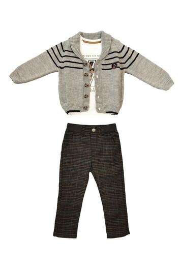 Bebepan Pirate Boy's T-Shirt Knitwear Cardigan Pants Bottom Top Set