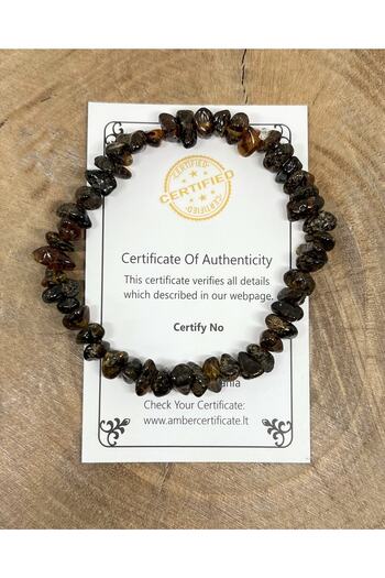 Kotryna Drop Amber Antique Green Adult Elastic Bracelet