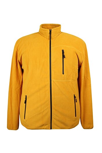 Pinepeto Men's Large Size Oversize Standard Fit Zippered Fleece Sweat Coat