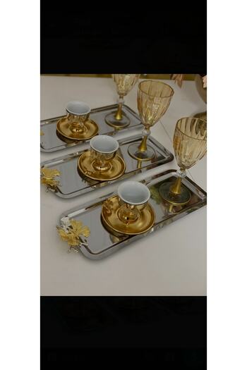 Elzemm store Stainless Steel 6 Piece Baton Presentation Tray Lux Presentation with Butterfly Accessory