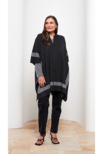 LC Waikiki Stand Collar Plain Women's Knitwear Poncho