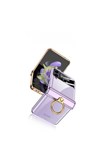 Nezih Case Samsung Galaxy Z Flip 4 Compatible Camera Protected Foldable Ring Design Protective Luxury Case