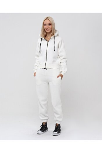 TRENDHİLL Women's Full Zip Crop Sweatshirt 5503B