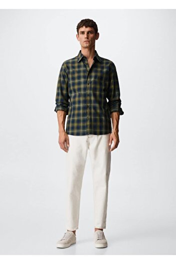 MANGO Man Tricou din bumbac cu carouri