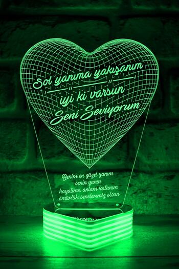 Hediye Kovanı 3D Led Lamp as a Gift for Lovers