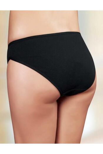 Şahinler 3 Pieces Ribbed Low Waist Ribbed Bikini Mold Women's Panties Black