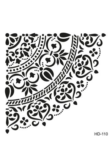 Cadence Hd110 Half Damask Home Decor Stencil 45x45