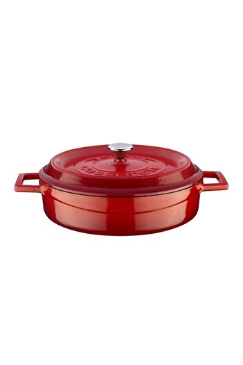 Lava Red Trendy Multi-Purpose Cast Iron Shallow Pot 24 Cm