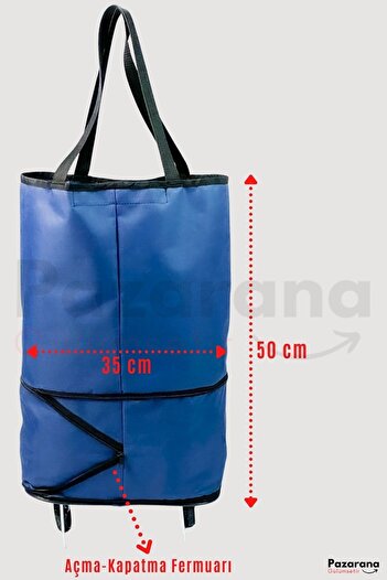 Ankaflex Pazar Arabası Pazar Çantası Çok Amaçlı Çanta Tekerlekli Market Çarşı Arabası