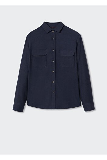 MANGO Man Texture Patterned Cotton Shirt