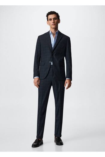 MANGO Man Slim Fit Checked Trousers