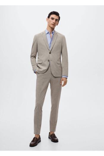 MANGO Man Slim Fit Hemd mit dünnen Streifen