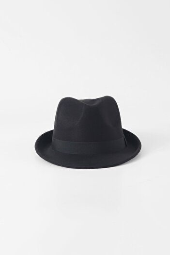 Kapin Short Brim Fedora Hat - Black