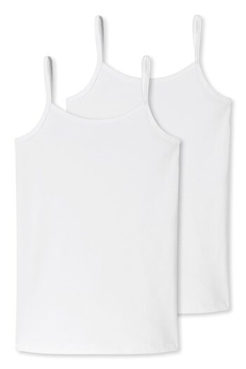 Schiesser Mädchen Spaghetti-Top 2er Pack - Trägertop, Unterhemd, Cotton Stretch