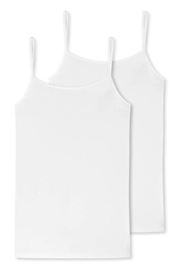 Schiesser Damen Spaghettitop, 2er Pack - Single Jersey, Serie 95/5, uni