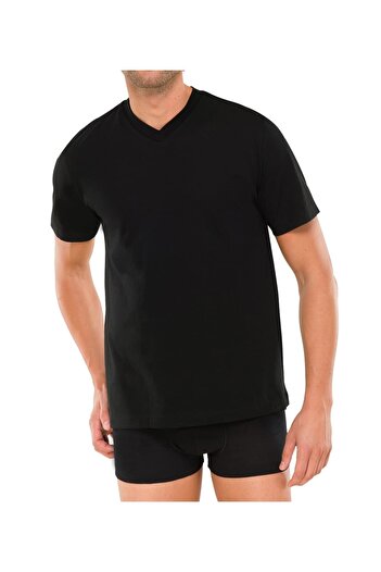 Schiesser Herren American T-Shirt 2er Pack - 1/2 Arm, Unterhemd, V-Ausschnitt