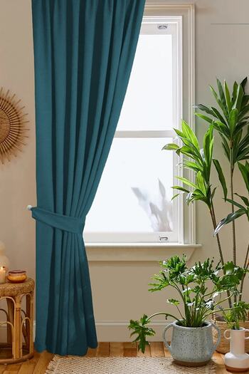 home color home Petrol Honeycomb Velvet Textured Background Curtain Flat Stitched Extrafor Drawstring 1st Class Quality