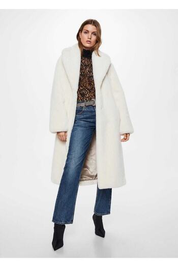 MANGO Woman Γούνινο Oversize Παλτό