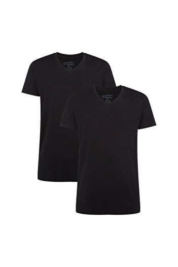 Bamboo Basics Herren T-Shirt VELO, 2er Pack - Unterhemd, V-Ausschnitt, Single Jersey